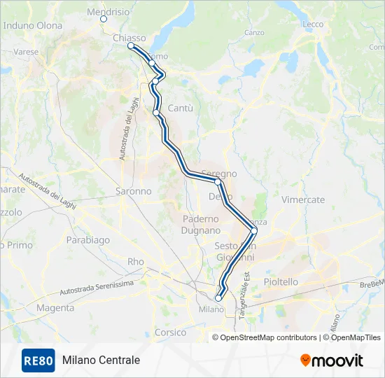 Upcoming Map RE80 Route: Schedules, Stops & Maps - Milan Central (Updated)