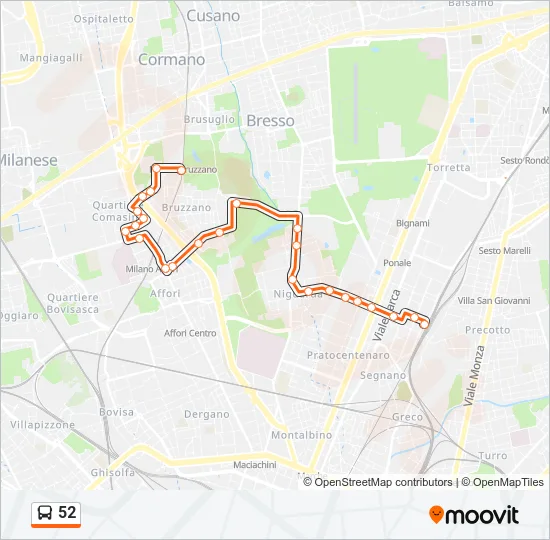 52 Bus Line Map