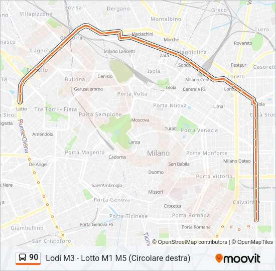 90 Bus Line Map