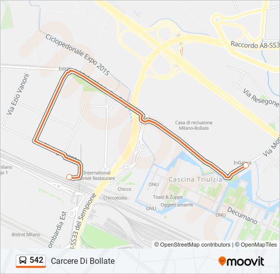 542 bus Line Map