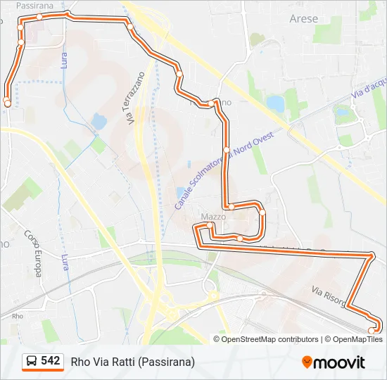 542 Bus Line Map
