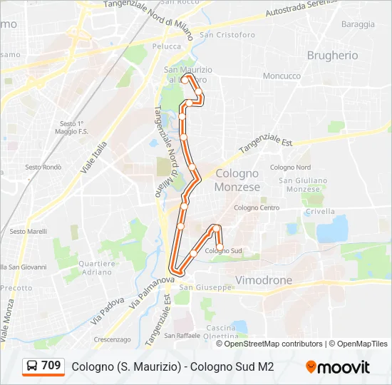 709 Bus Line Map