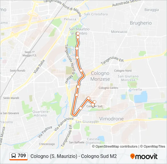 709 Bus Line Map