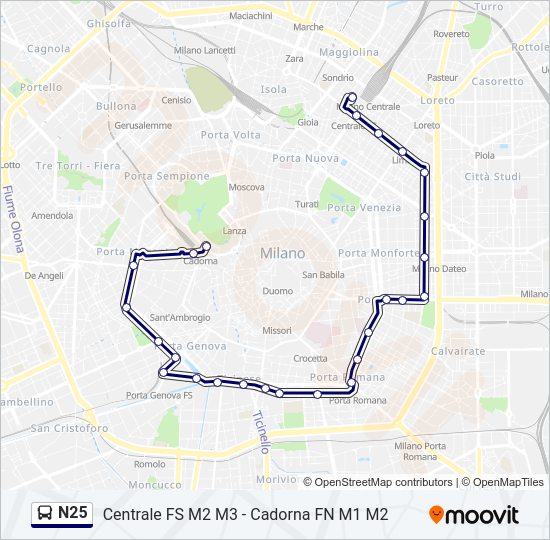 n25 Route: Schedules, Stops & Maps - Centrale FS M2 M3 (Updated)