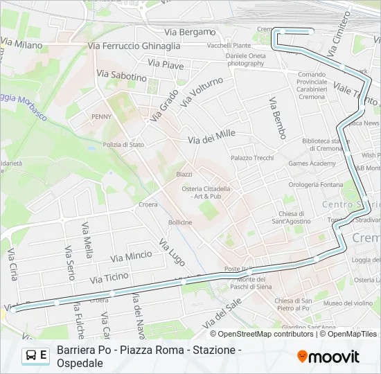 E Bus Line Map