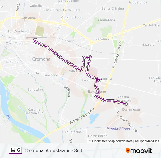 G Bus Line Map