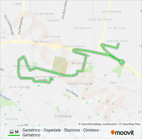 M Bus Line Map