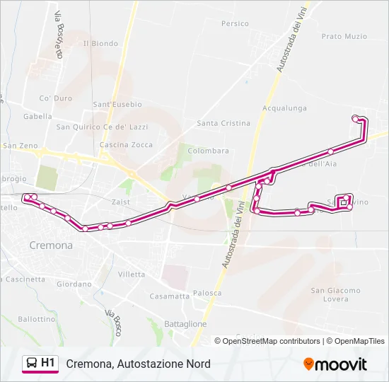 H1 Bus Line Map