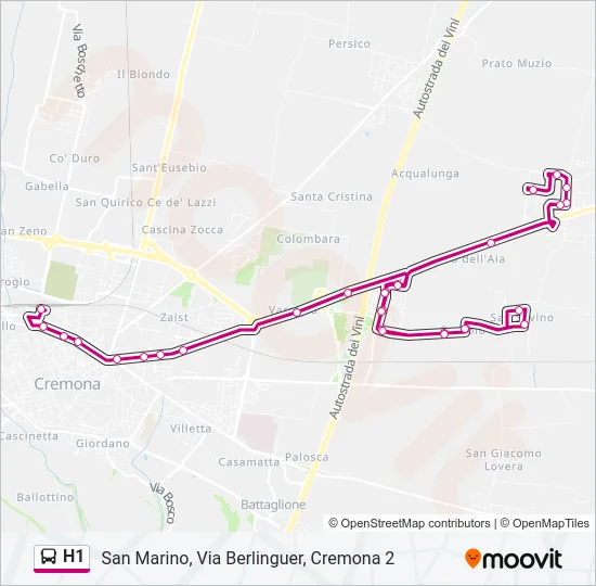 H1 Bus Line Map
