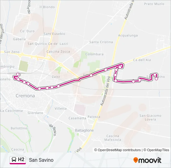 H2 Bus Line Map