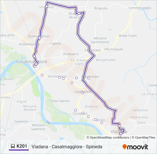K201 Bus Line Map