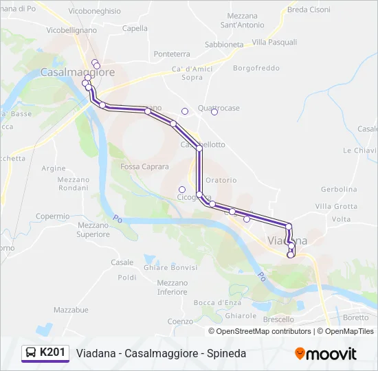 K201 Bus Line Map