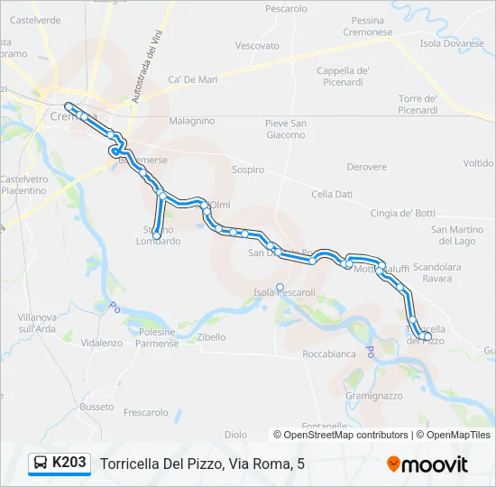 K203 Bus Line Map