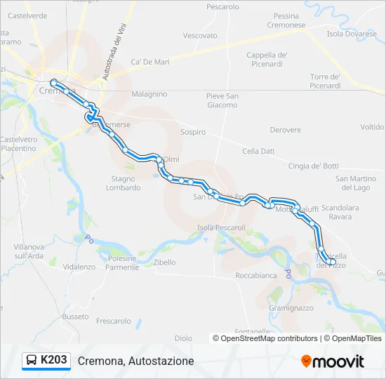 K203 Bus Line Map