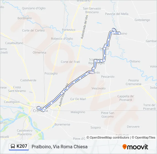 K207 Bus Line Map