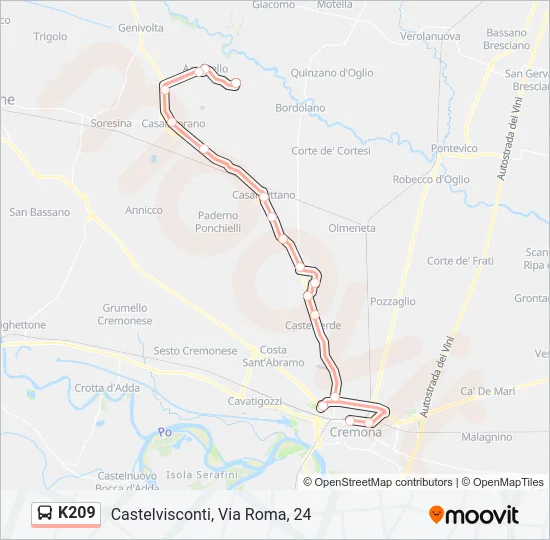 K209 Bus Line Map