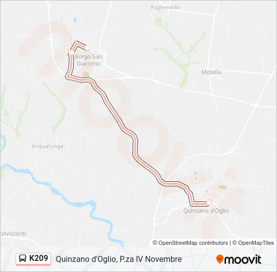 K209 Bus Line Map