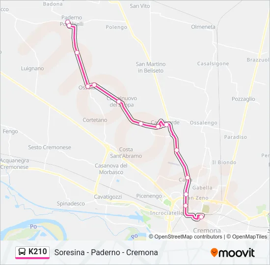 K210 Bus Line Map
