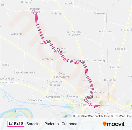 K210 Bus Line Map