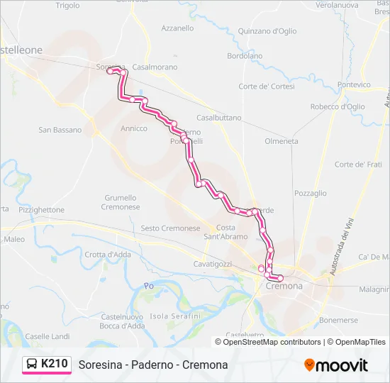 K210 Bus Line Map