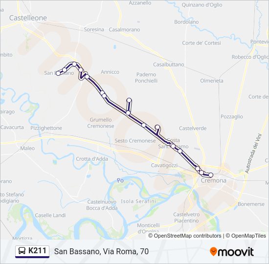 Percorso linea bus K211