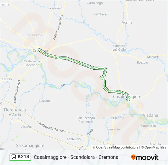 K213 Bus Line Map