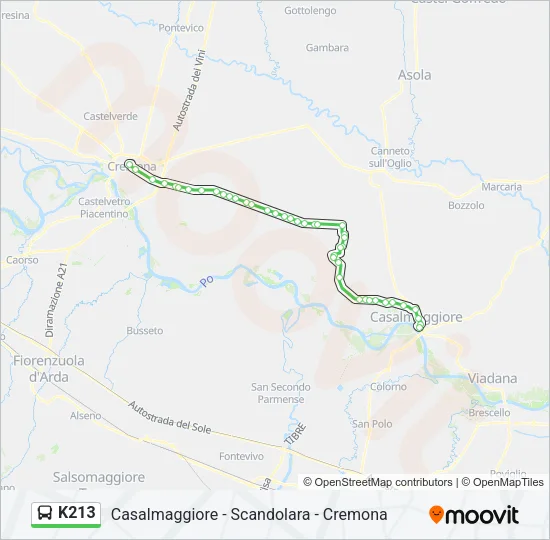 K213 Bus Line Map