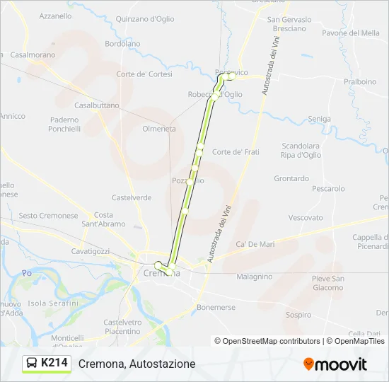 K214 Bus Line Map