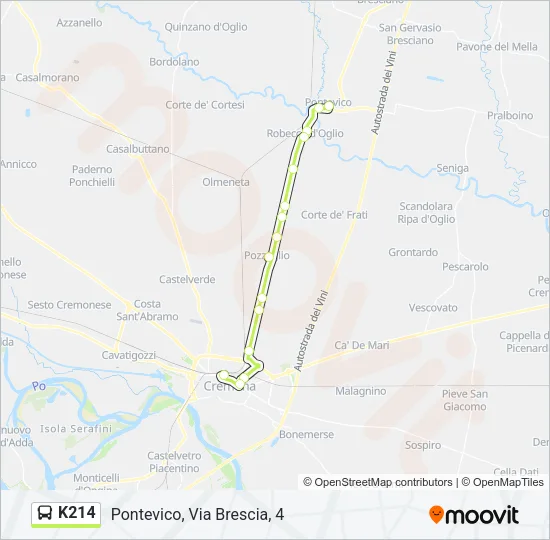 K214 Bus Line Map