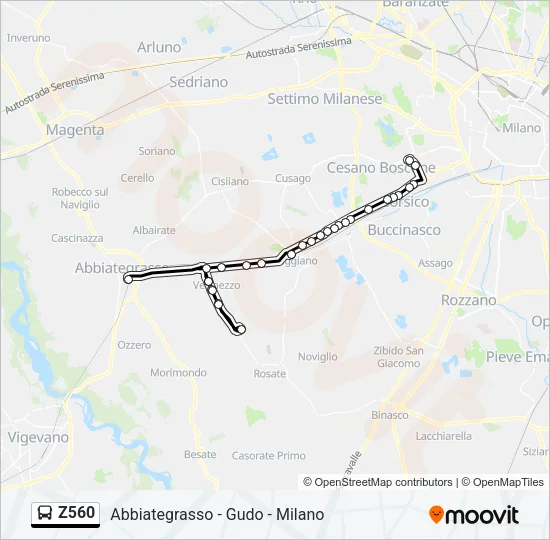Z560 Bus Line Map