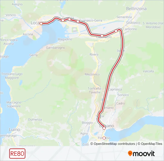 RE80 Train Line Map