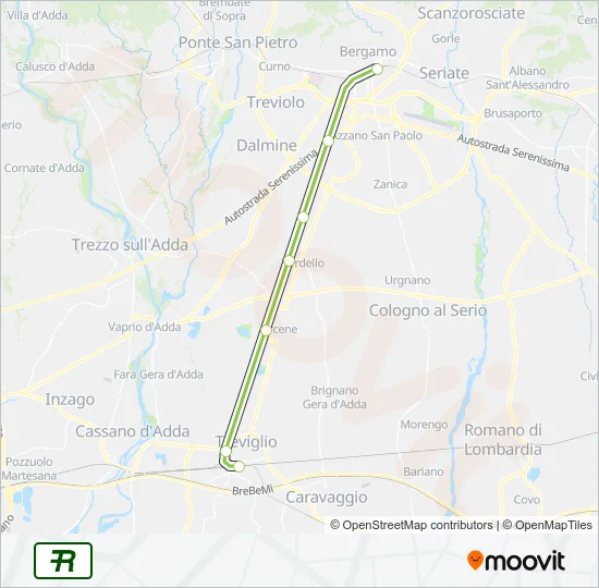 R2 Train Line Map