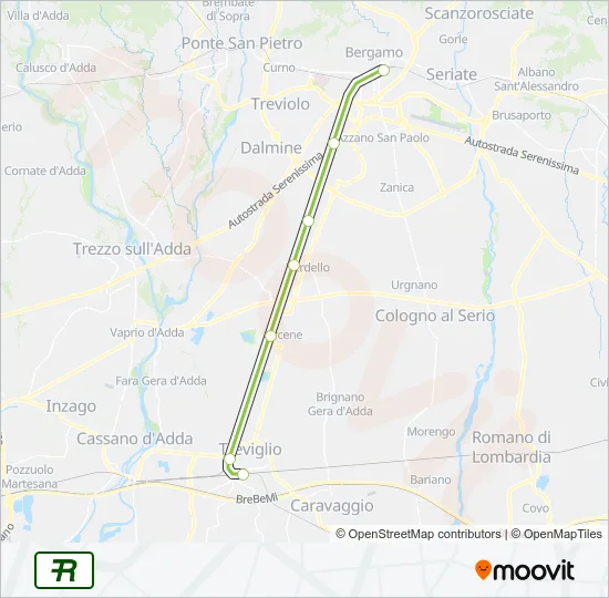 R2 Train Line Map
