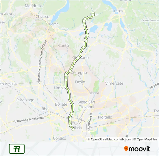 R16 Train Line Map