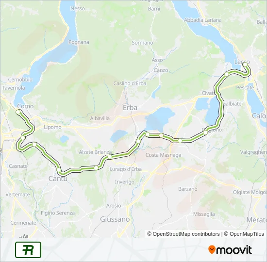 R18 Train Line Map