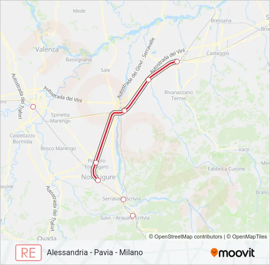 RE13 Train Line Map