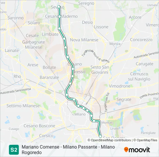 S2 Train Line Map