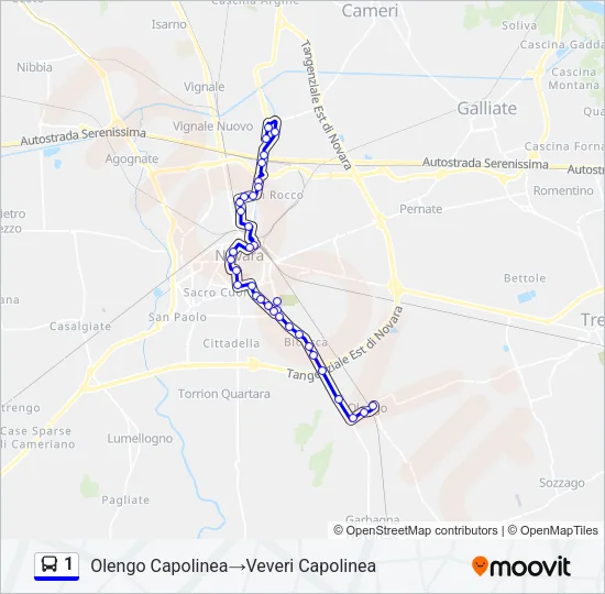 1 Bus Line Map