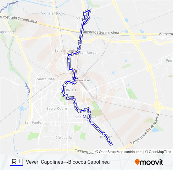 1 Bus Line Map