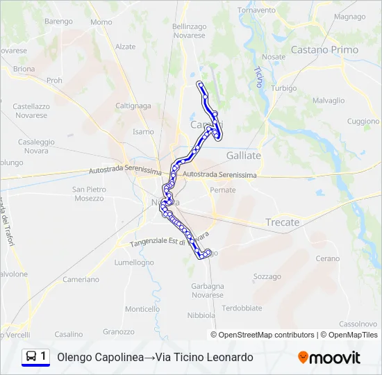 1 Bus Line Map
