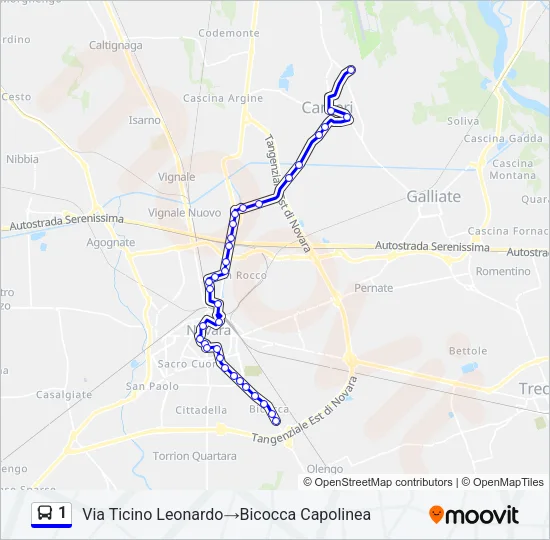 1 Bus Line Map