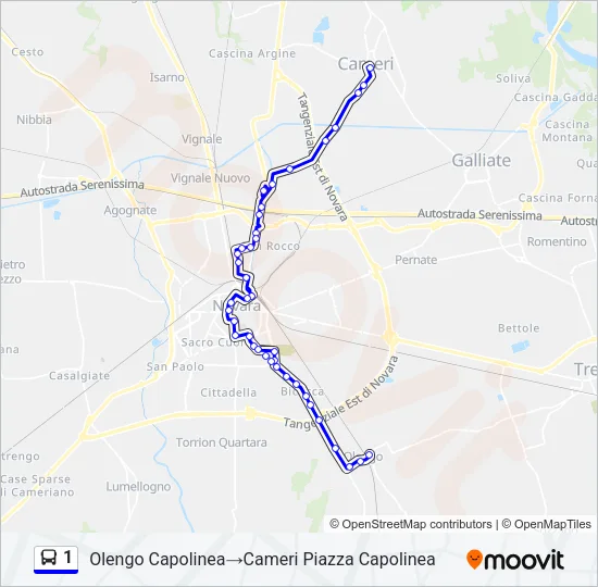 1 Bus Line Map