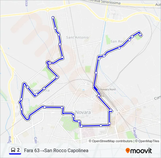 2 Bus Line Map