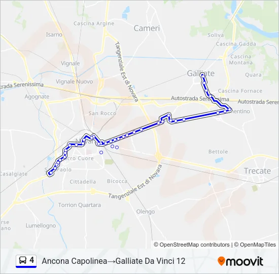 4 Bus Line Map