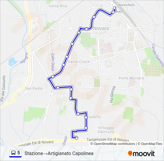5 Bus Line Map