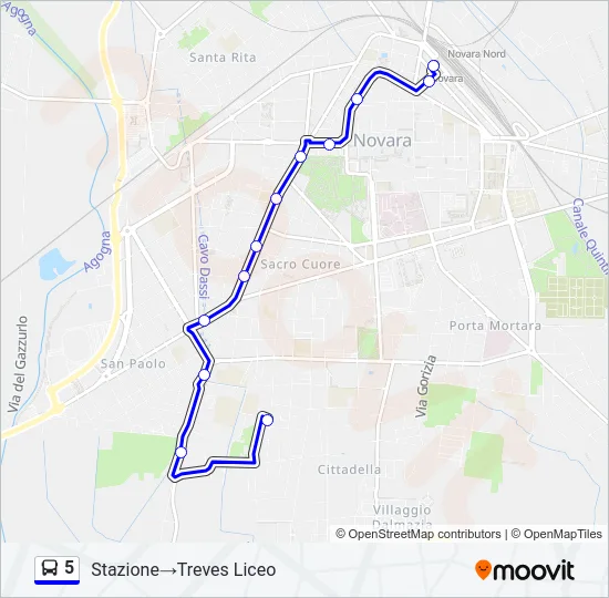 5 Bus Line Map