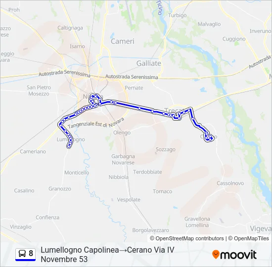 8 Bus Line Map