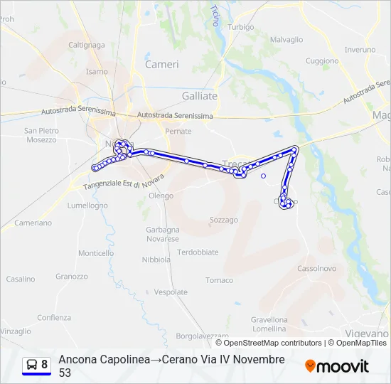 8 Bus Line Map