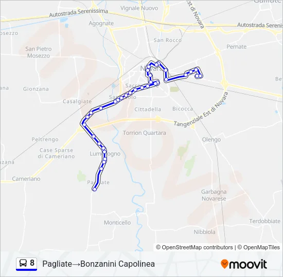 8 Bus Line Map