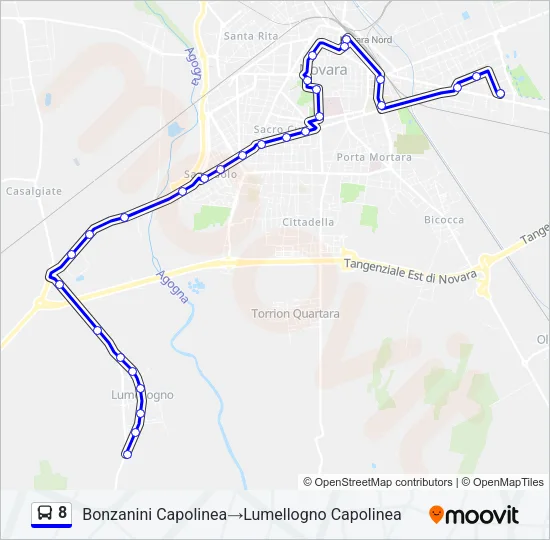 8 Bus Line Map